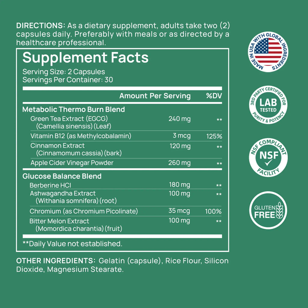 Selerb Metaburn for Daily Nutrient Support – with Chromium, Vitamin B12 & Berberine HCI – 60 Capsules Tiktokshopblackfriday